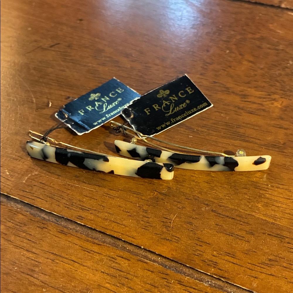 Beautiful feminine classic France Luxe ivory Tortoise Hair Clips barrettes 💋💋💋